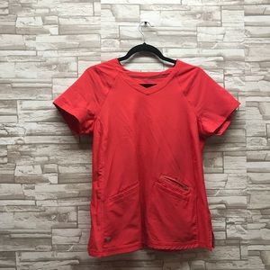 Red Healing Hands scrub set